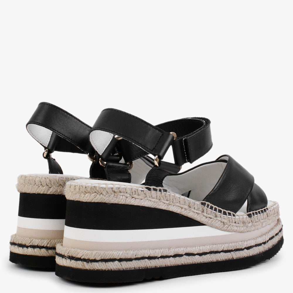 Klunk Black Leather Chunky Sandals