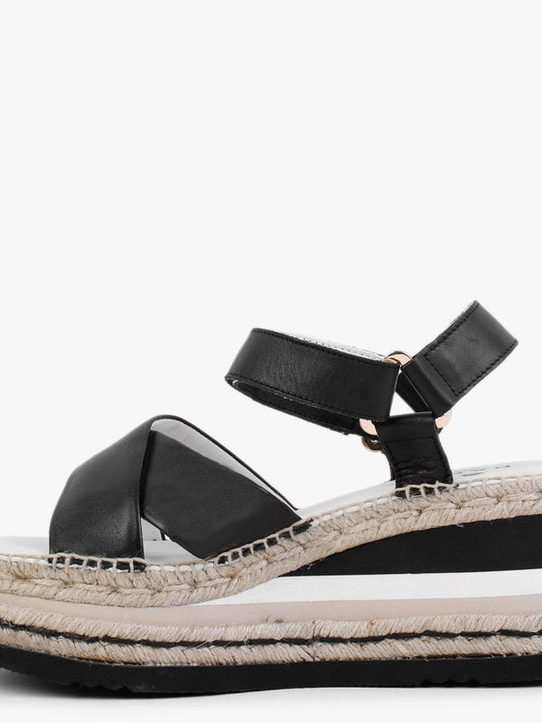 Klunk Black Leather Chunky Sandals