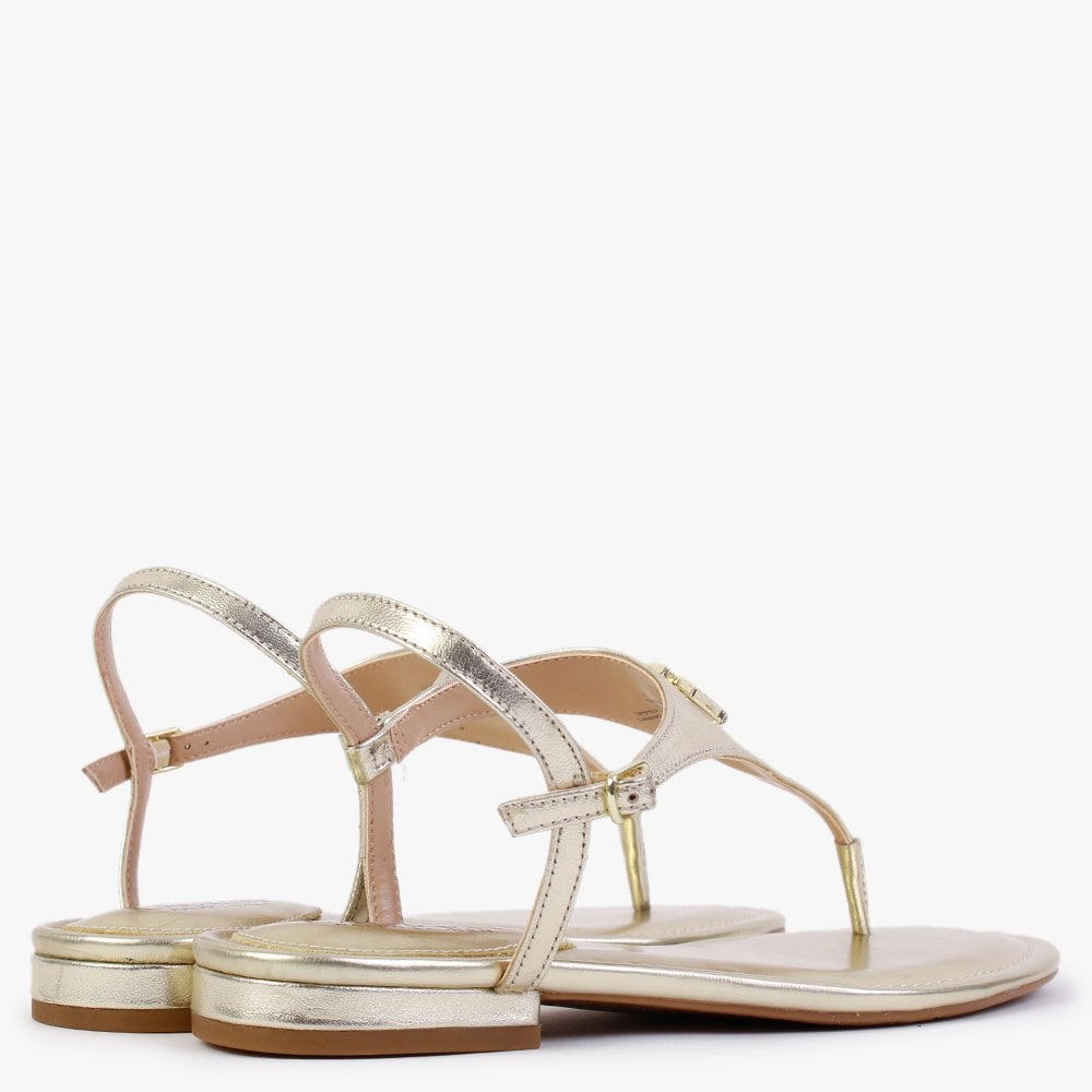 Ellington Gold Leather Toe Post Sandals
