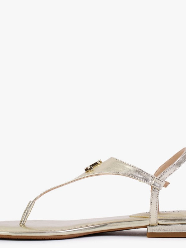Ellington Gold Leather Toe Post Sandals