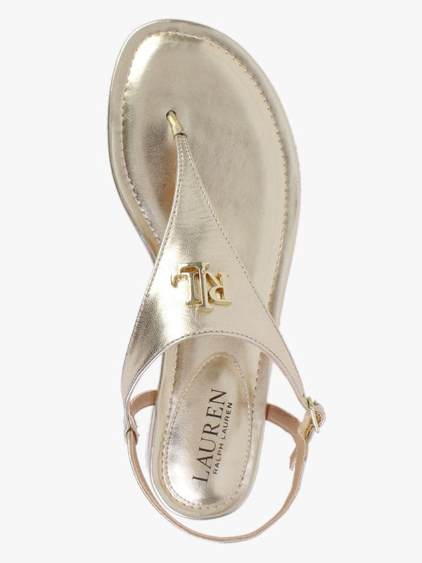 Ellington Gold Leather Toe Post Sandals