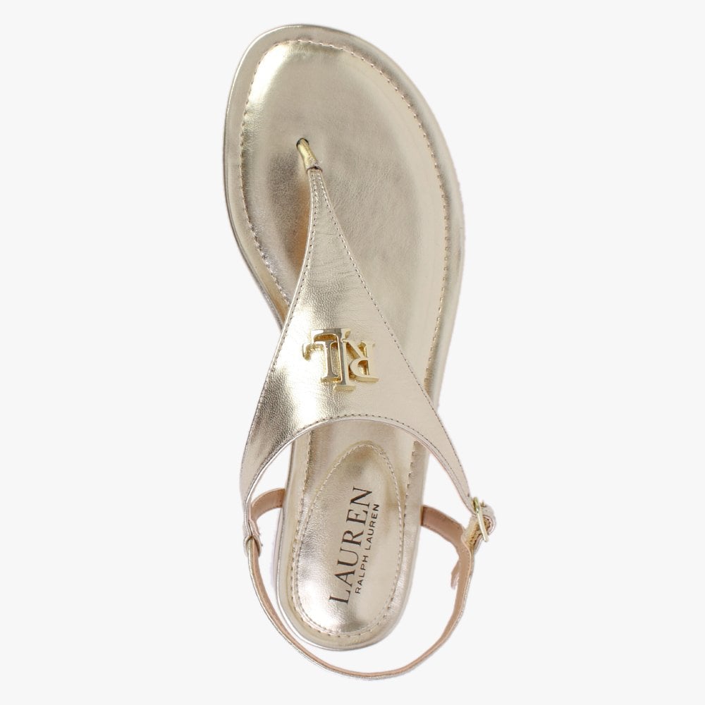 Ellington Gold Leather Toe Post Sandals