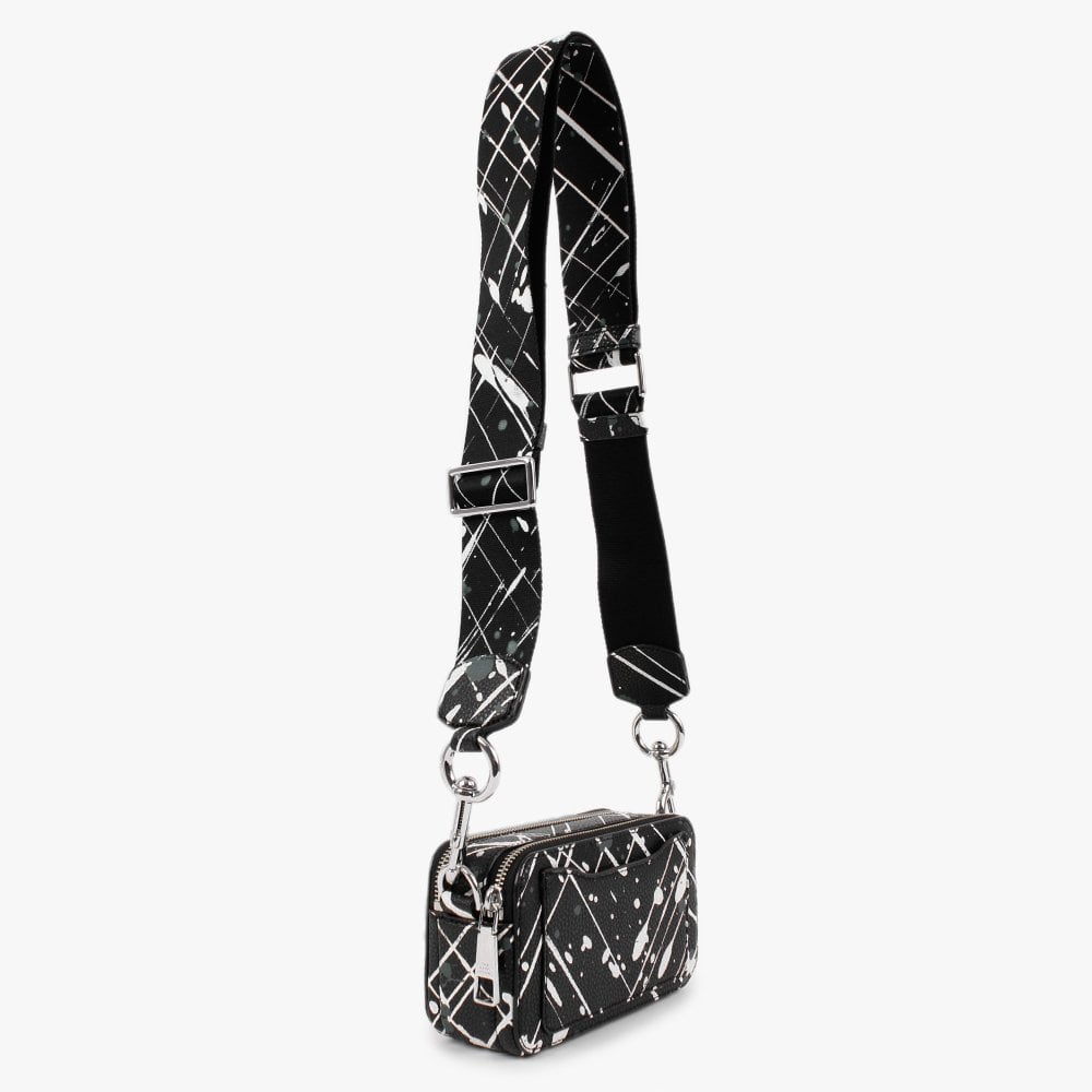 The Splatter Snapshot Black Multi Leather Camera Bag