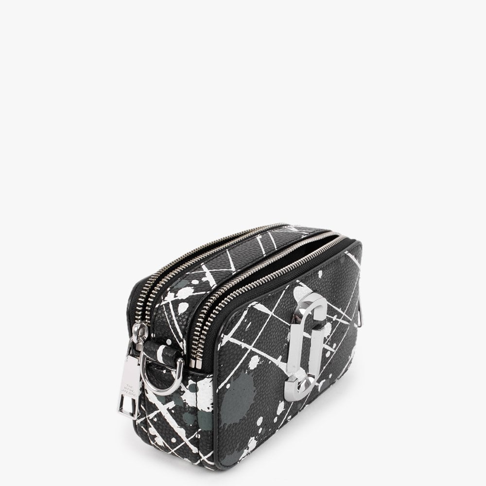 The Splatter Snapshot Black Multi Leather Camera Bag