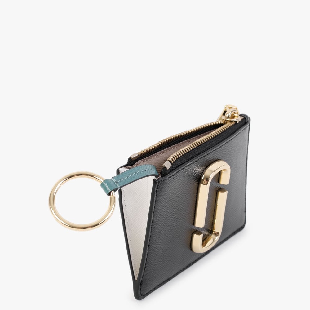 Snapshot Top Zip Black Honey Ginger Multi Leather Wallet