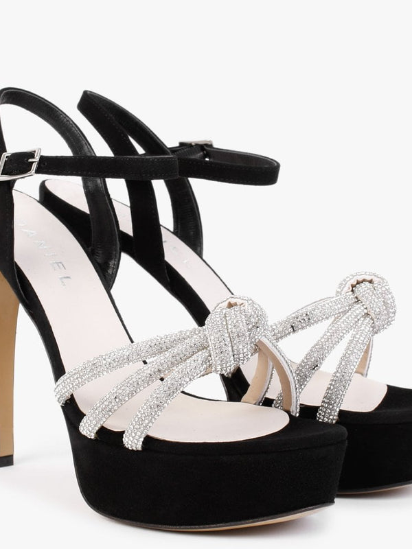 Adiama Black Slim Heeled Platform Sandals