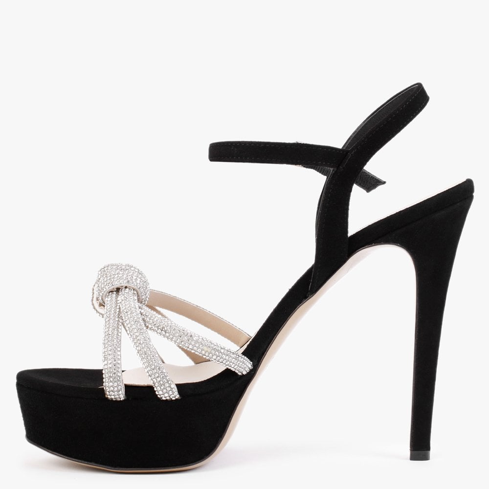 Adiama Black Slim Heeled Platform Sandals