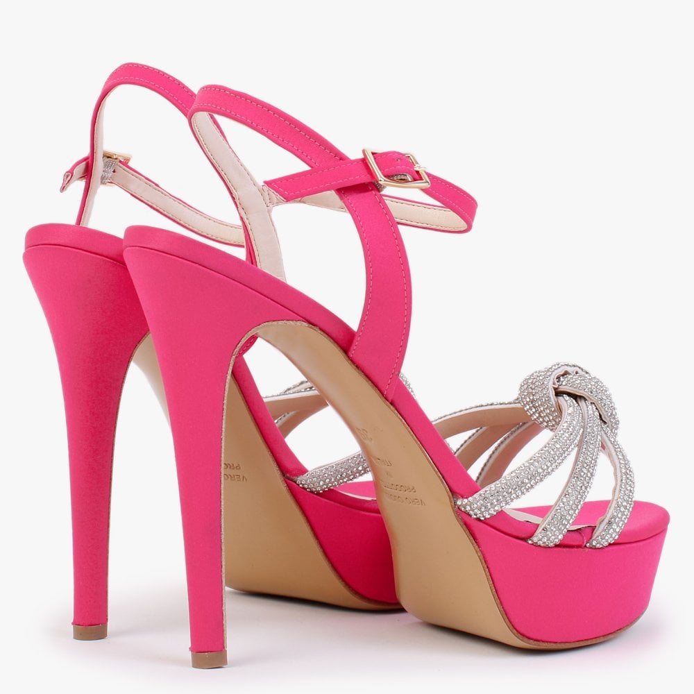 Adiama Pink Slim Heeled Platform Sandals
