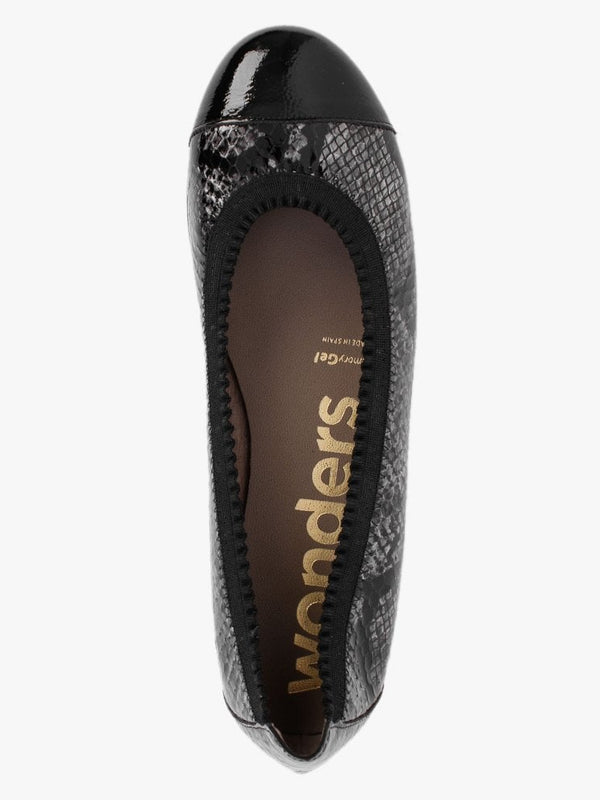 Timpani Grey Black Patent Leather Pumps