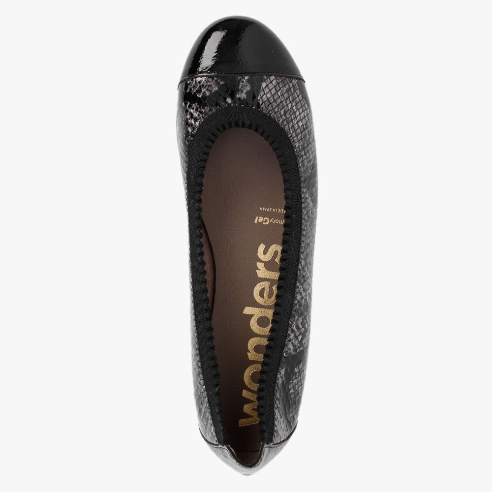 Timpani Grey Black Patent Leather Pumps