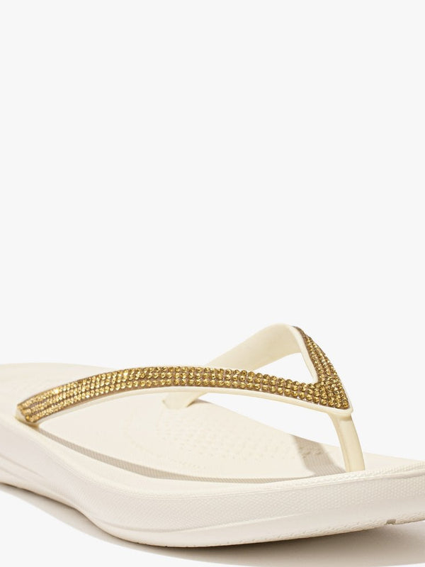 Iqushion Sparkle Cream Flip Flops