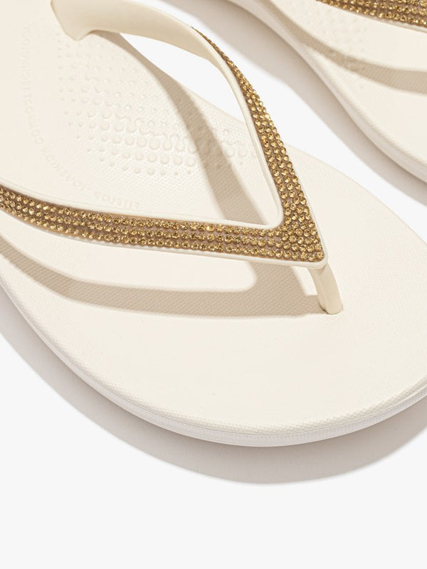 Iqushion Sparkle Cream Flip Flops