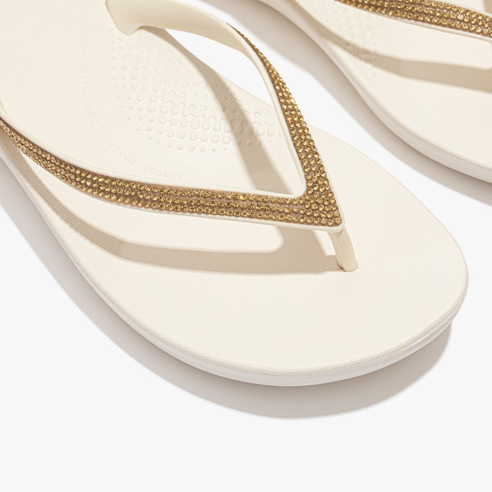 Iqushion Sparkle Cream Flip Flops