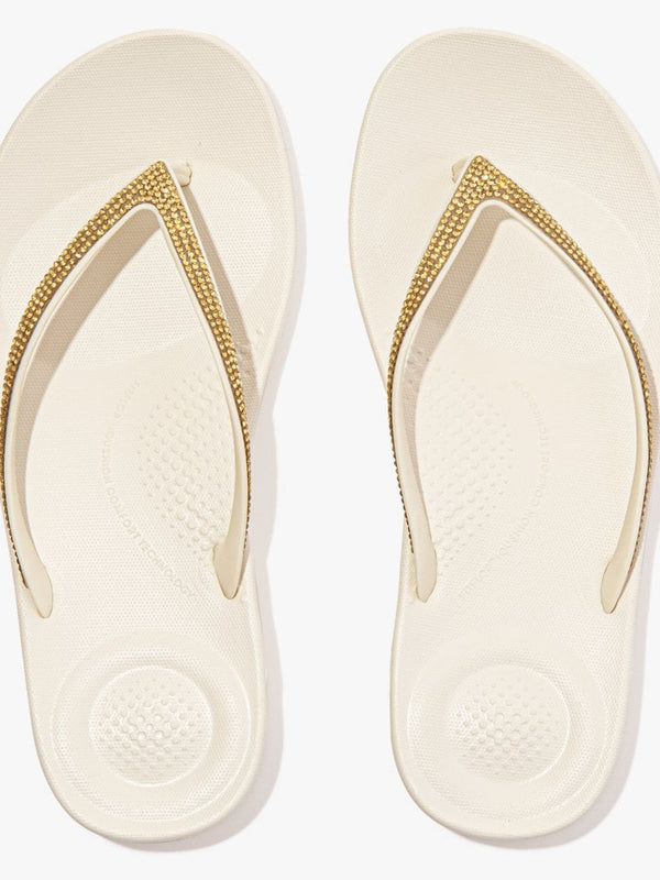 Iqushion Sparkle Cream Flip Flops