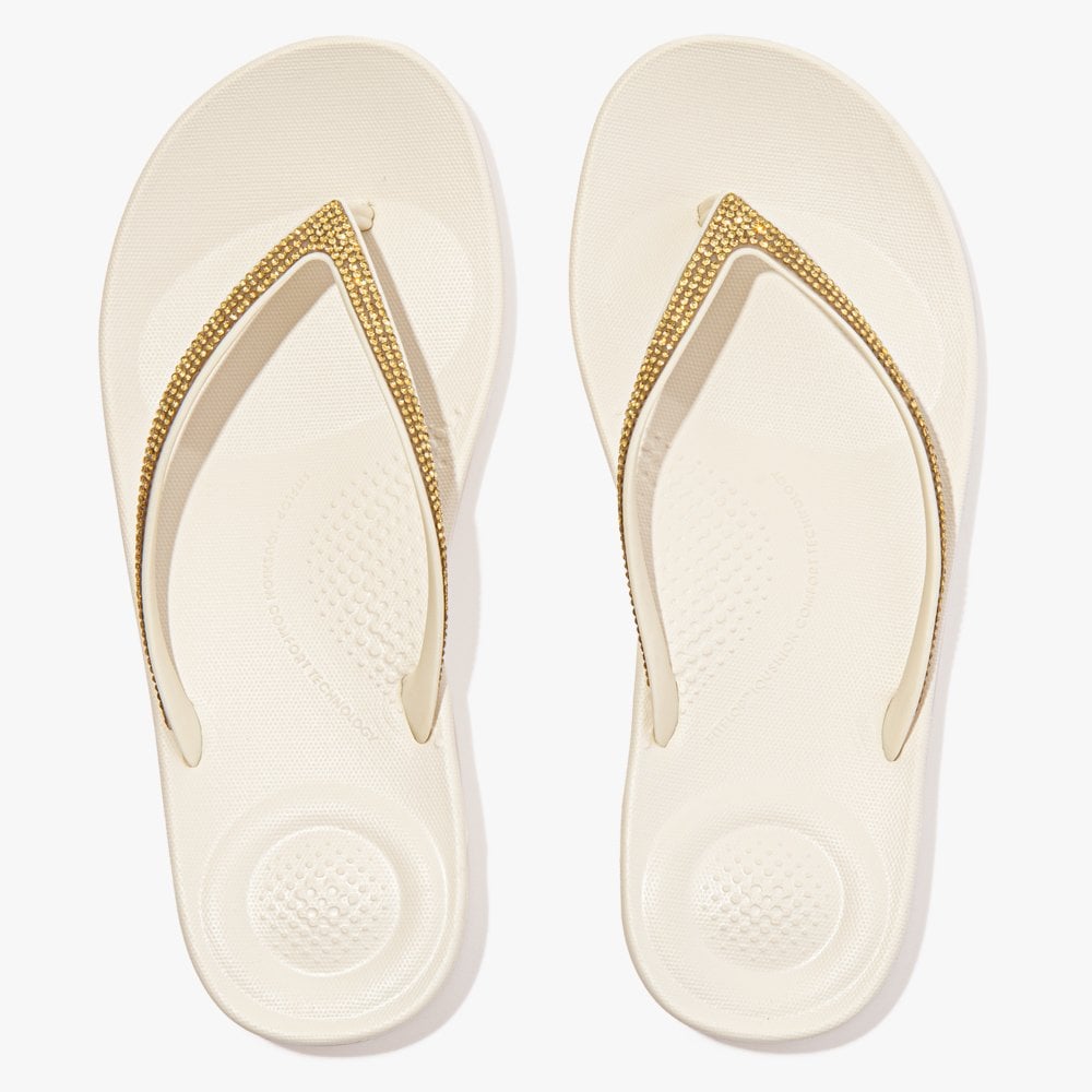 Iqushion Sparkle Cream Flip Flops