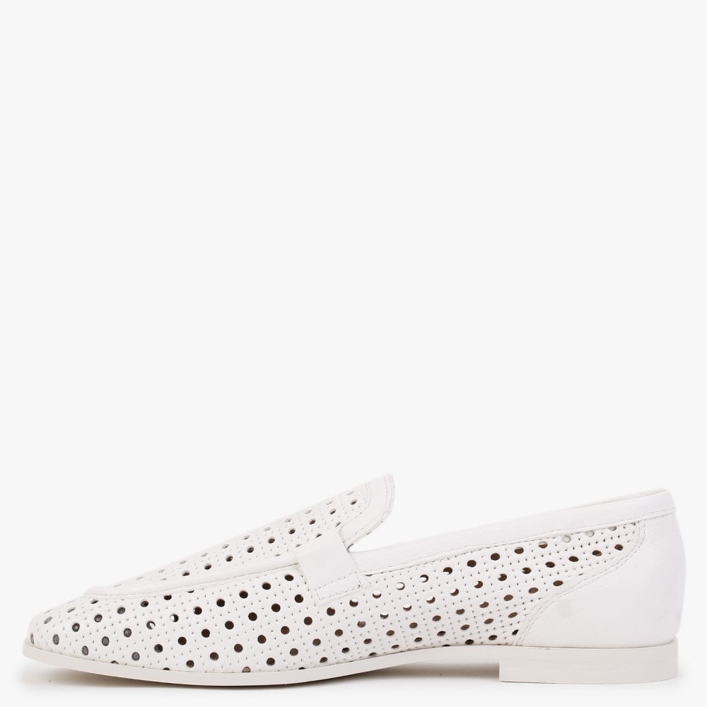 Teff Off White Leather Woven Loafers