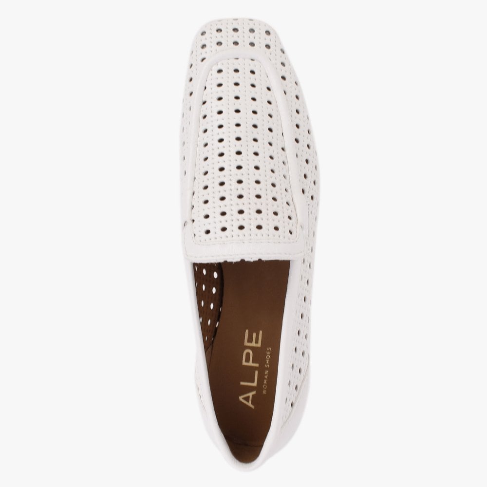 Teff Off White Leather Woven Loafers