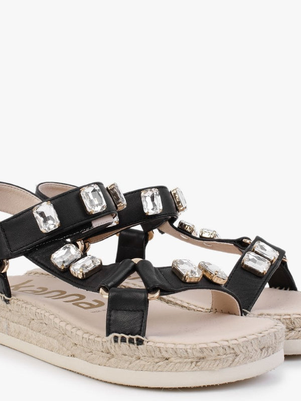 Dogwood Black Jewel Embellished Sandals