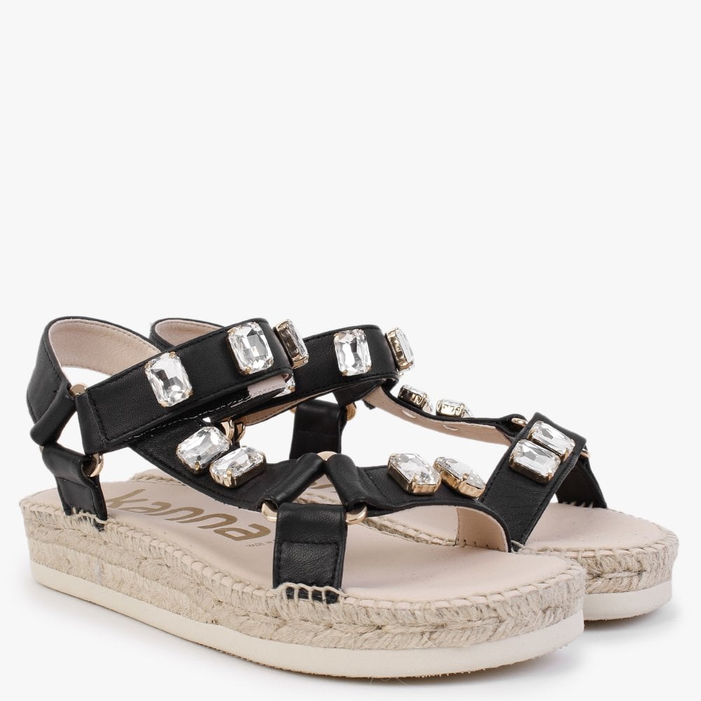 Dogwood Black Jewel Embellished Sandals
