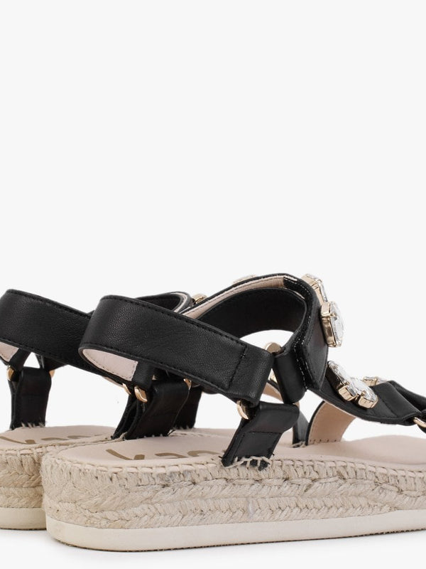 Dogwood Black Jewel Embellished Sandals
