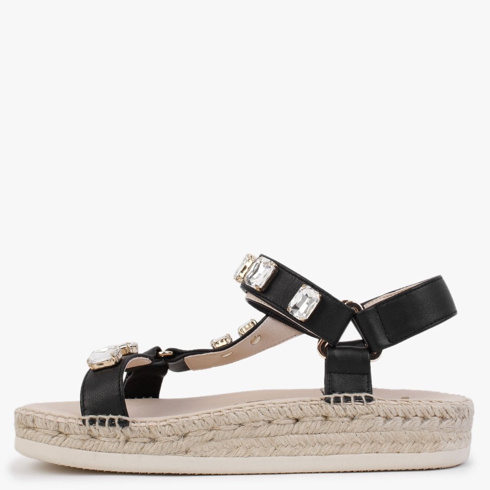 Dogwood Black Jewel Embellished Sandals