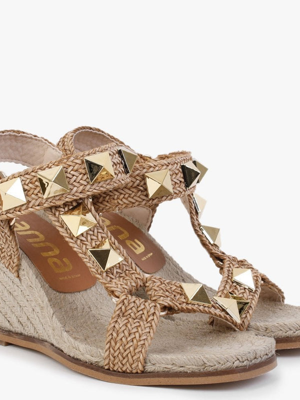 Elderberry Tan Woven Wedge Espadrilles