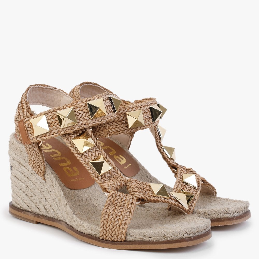 Elderberry Tan Woven Wedge Espadrilles