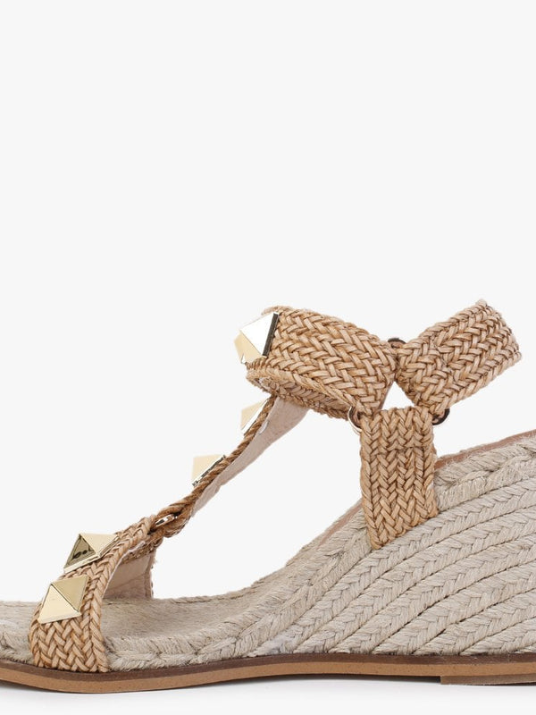 Elderberry Tan Woven Wedge Espadrilles