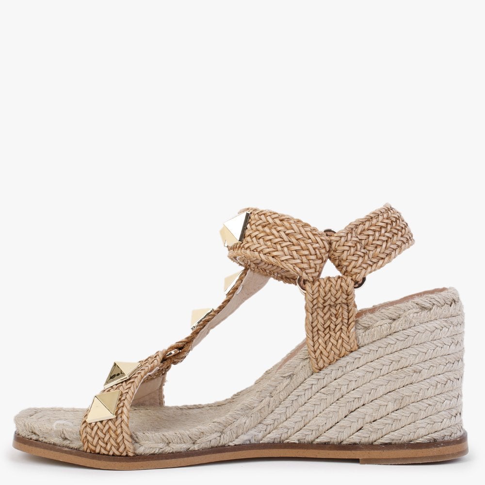 Elderberry Tan Woven Wedge Espadrilles