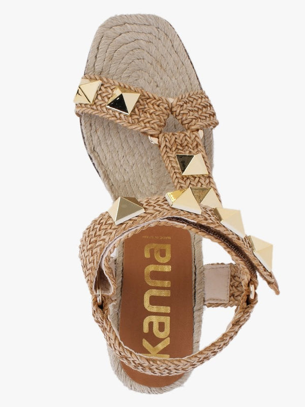 Elderberry Tan Woven Wedge Espadrilles