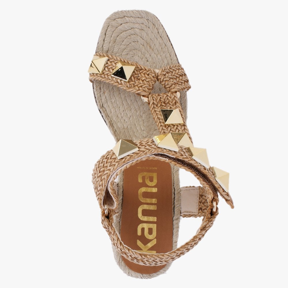 Elderberry Tan Woven Wedge Espadrilles