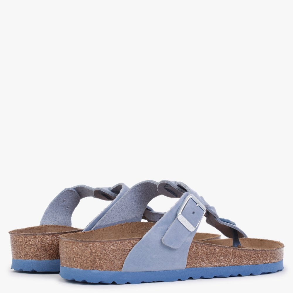 Gizeh Braided Dusty Blue Waxy Leather Toe Post Sandals