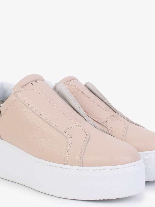 Sibslip Nude Leather Flatform Trainers
