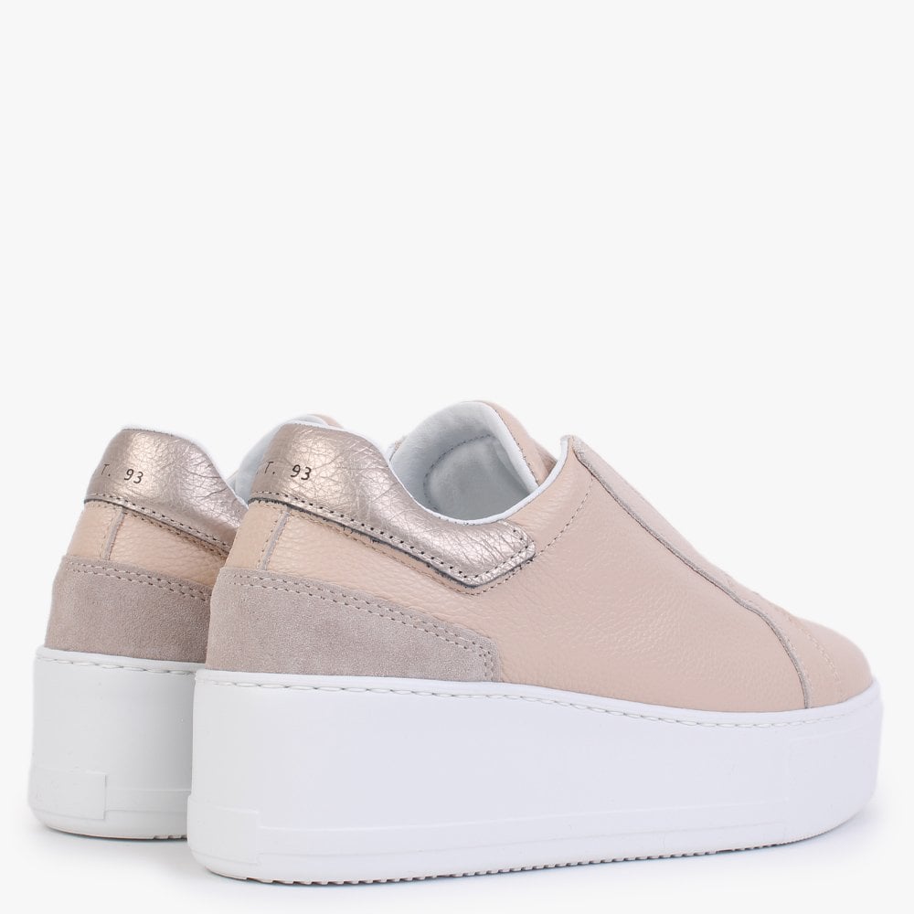 Sibslip Nude Leather Flatform Trainers