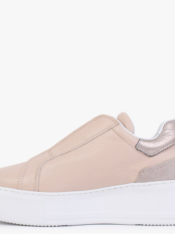 Sibslip Nude Leather Flatform Trainers