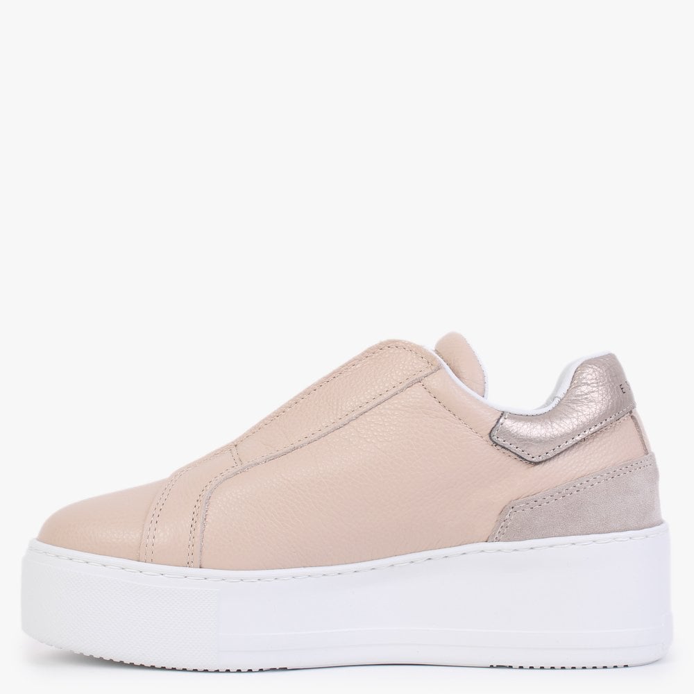 Sibslip Nude Leather Flatform Trainers
