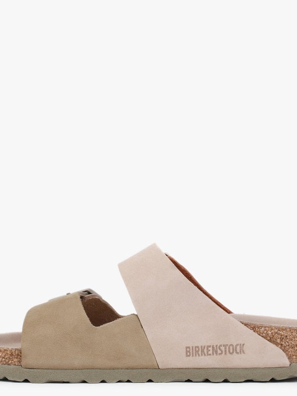 Arizona Split Sandcastle Faded Khaki Leather Two Bar Mules