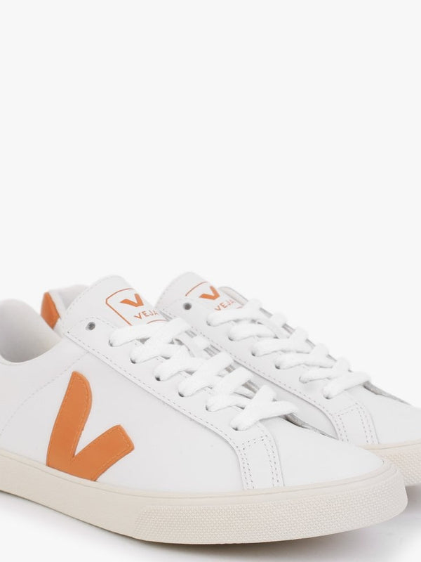 Esplar Logo Extra White Pumkin Leather Trainers