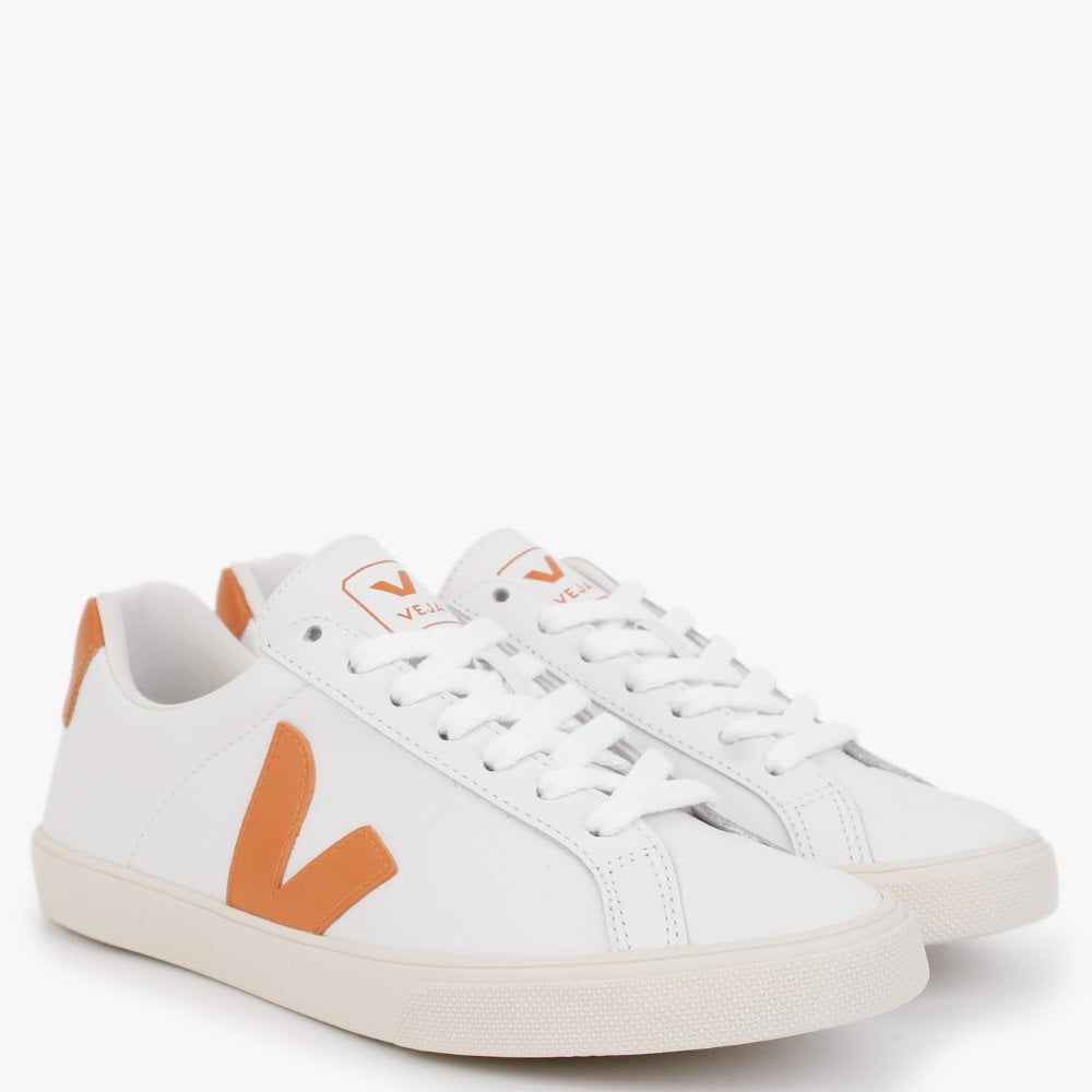 Esplar Logo Extra White Pumkin Leather Trainers