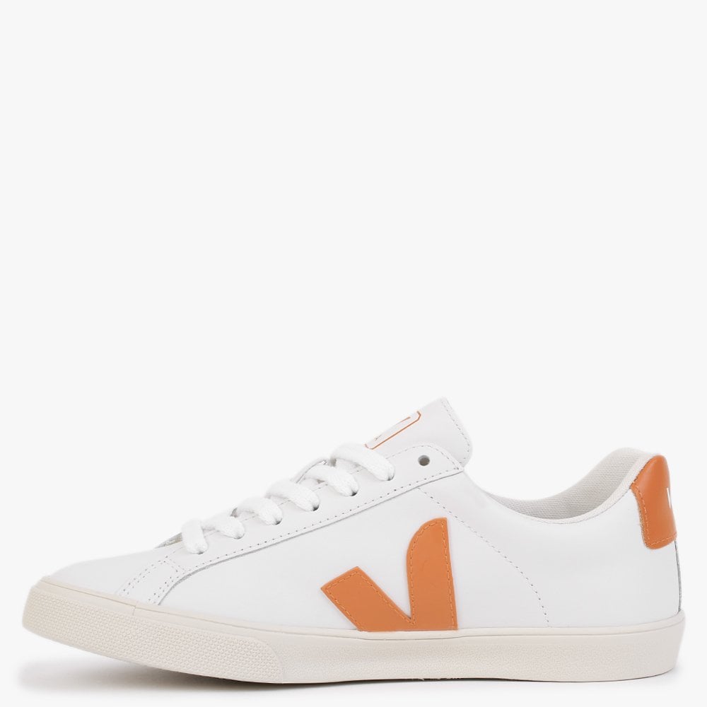 Esplar Logo Extra White Pumkin Leather Trainers