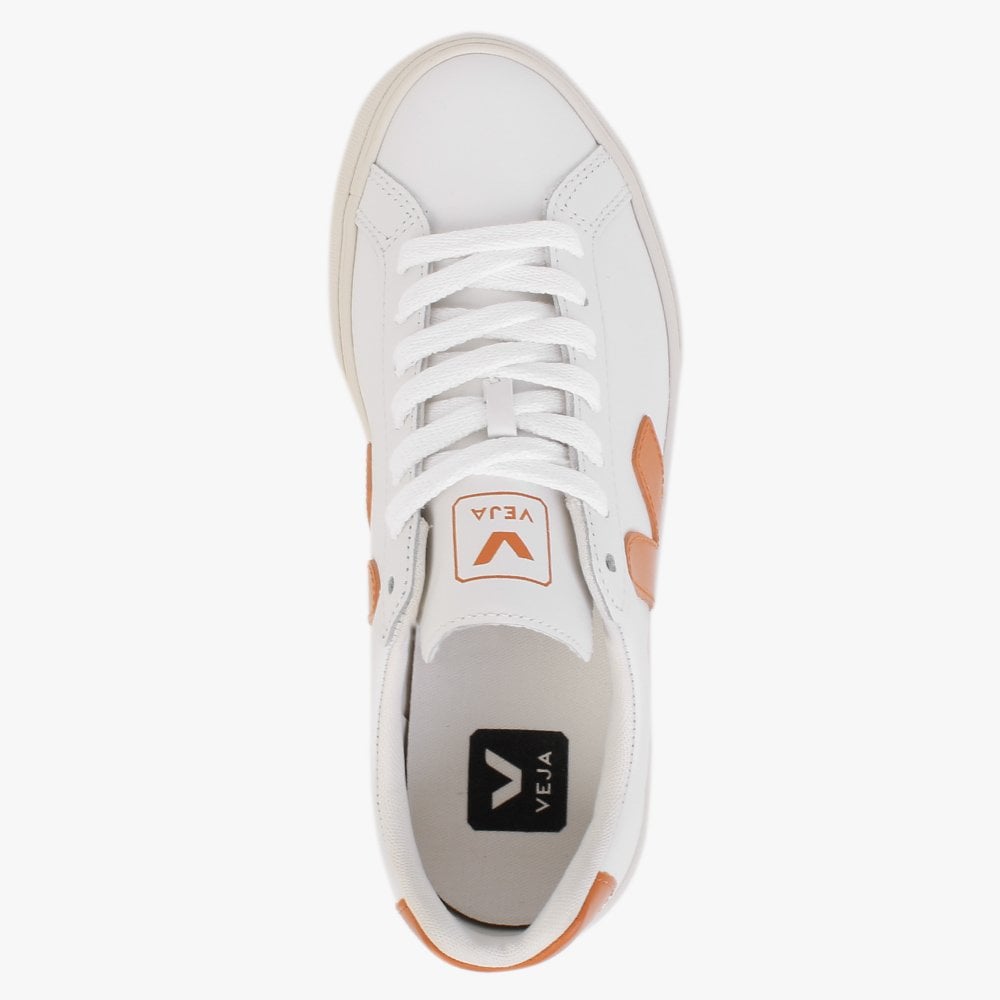 Esplar Logo Extra White Pumkin Leather Trainers