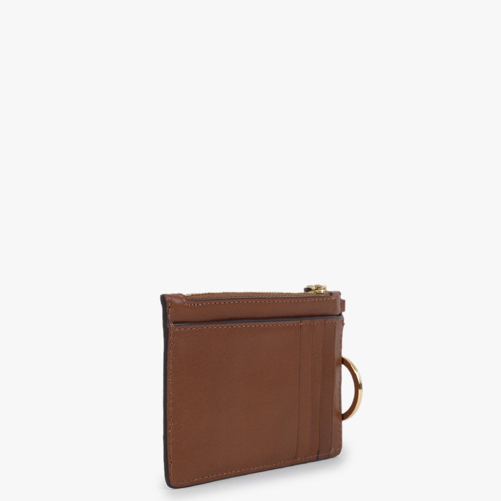 Zip Lauren Tan Leather Card Case