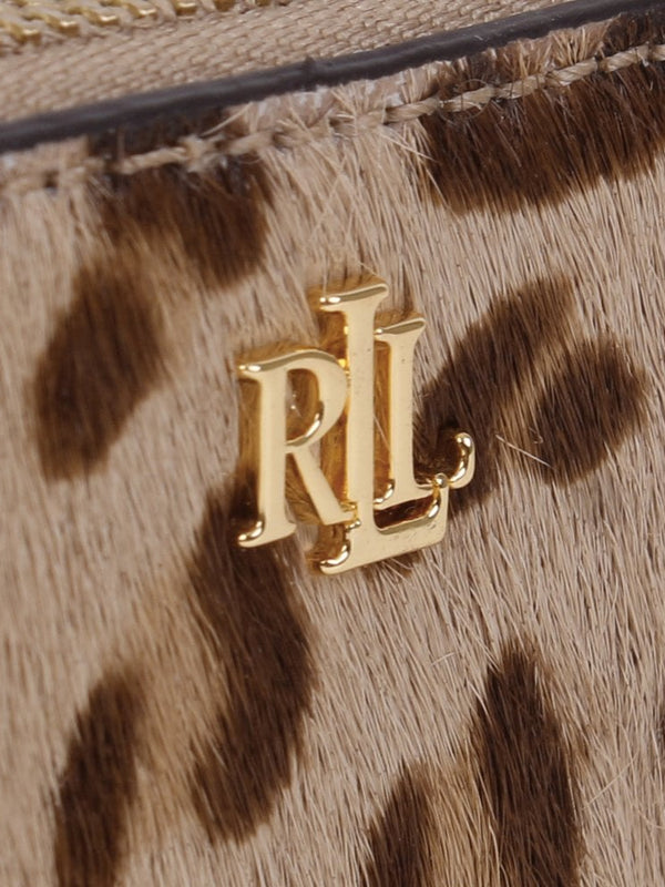 Zip Leopard Calf Hair & Reptile Leather Card Case