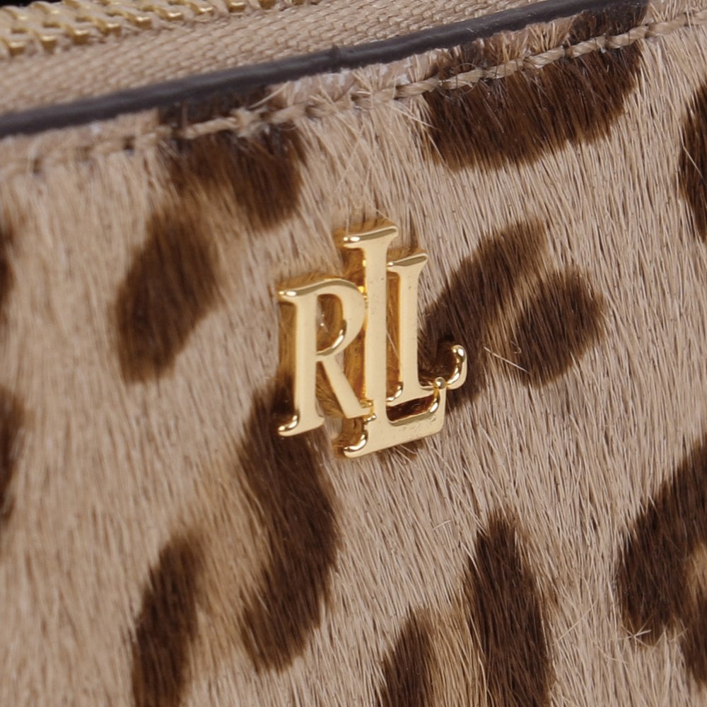 Zip Leopard Calf Hair & Reptile Leather Card Case