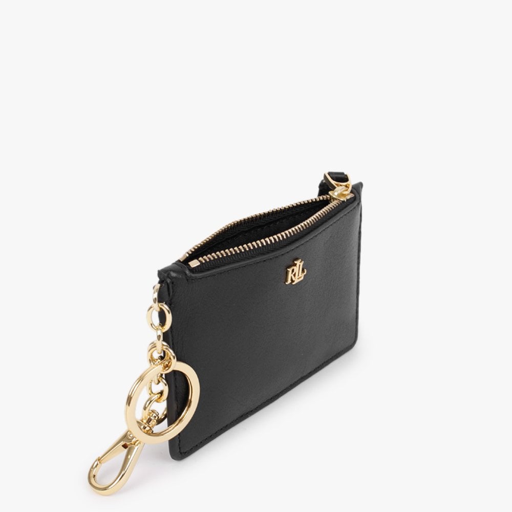 Zip Black Leather Card Case