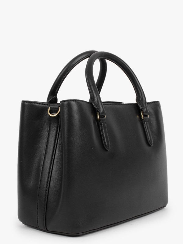 Marcy 26 Black Leather Satchel Bag