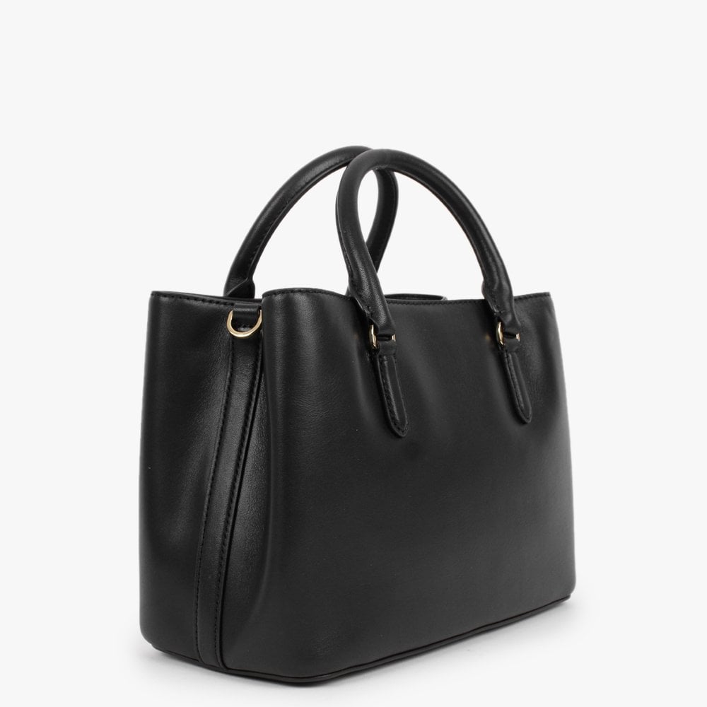 Marcy 26 Black Leather Satchel Bag