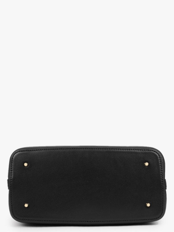 Marcy 26 Black Leather Satchel Bag