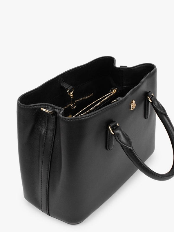 Marcy 26 Black Leather Satchel Bag