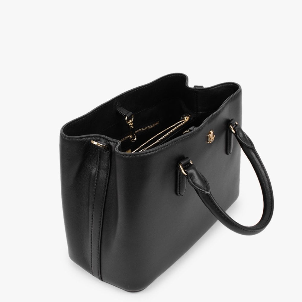 Marcy 26 Black Leather Satchel Bag